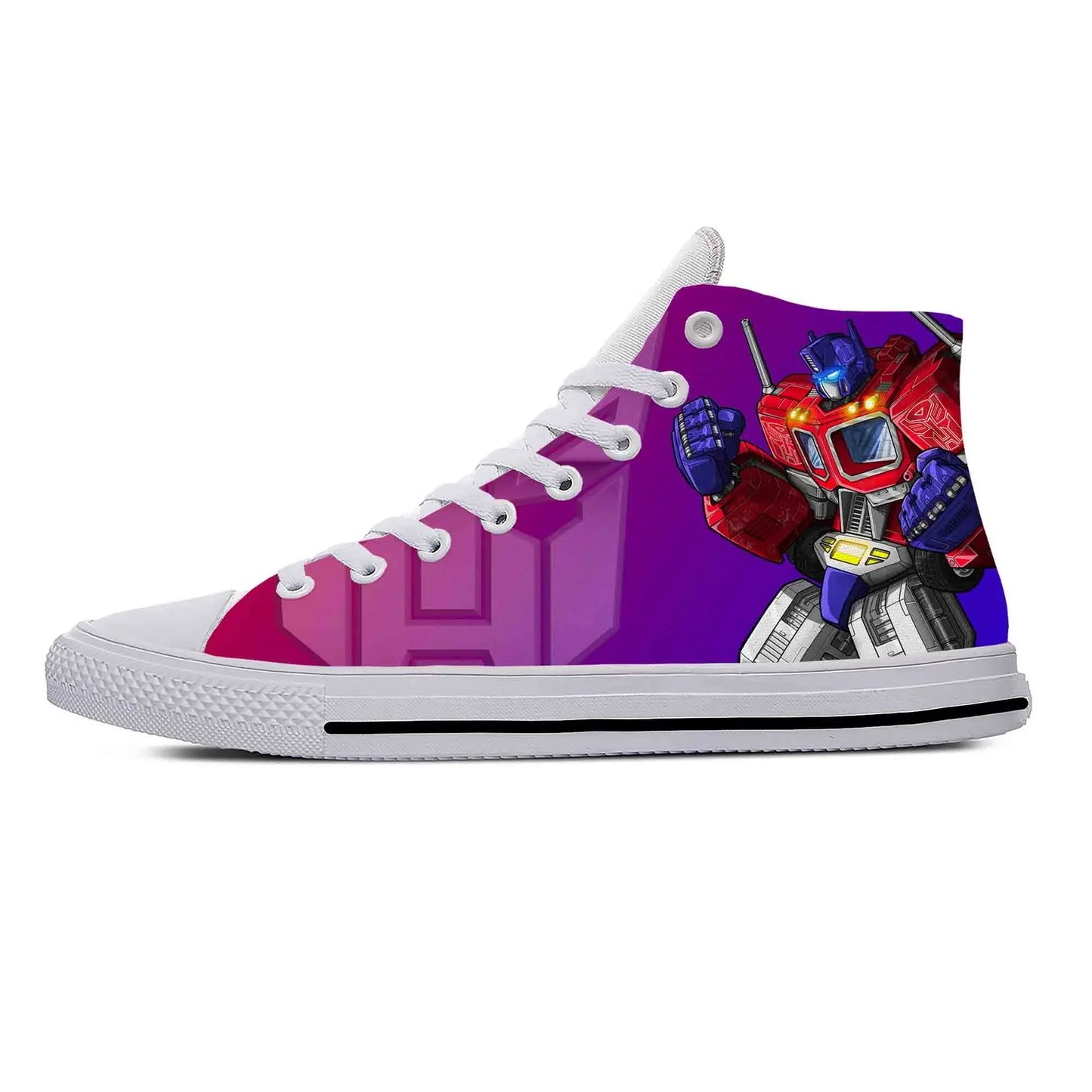 Hoge Transformers-sneakers wit - mauve