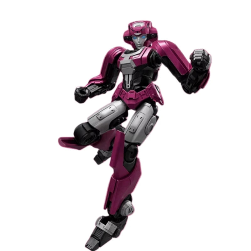 Transformers-figuurtje Aerial Origin ONE Blitzwing — steenroze en witte gevleugelde silhouet