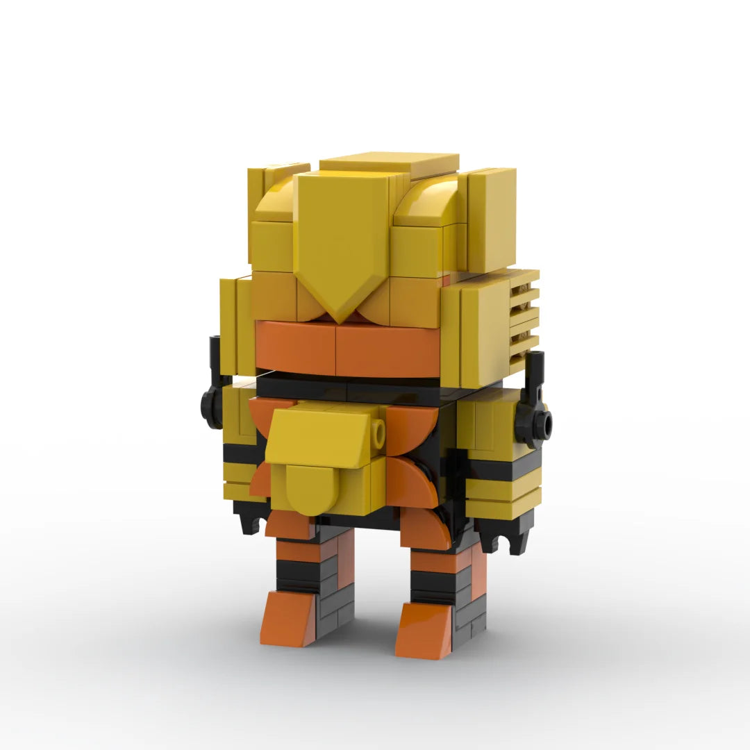 Transformers-figuur Razorclaw chibi — compacte gouden Brick met roofleeuw