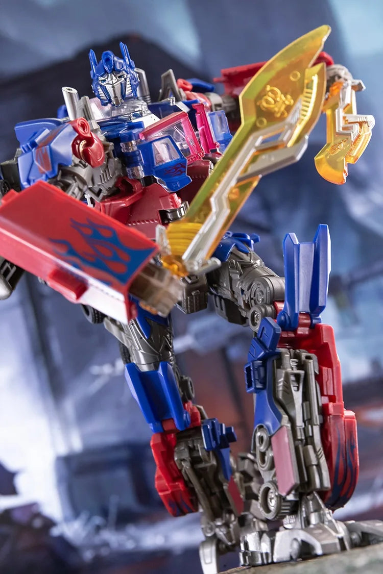 Transformers Optimus Prime-figuur met turquoise vlammen — Beweegbare TW1022-truck
