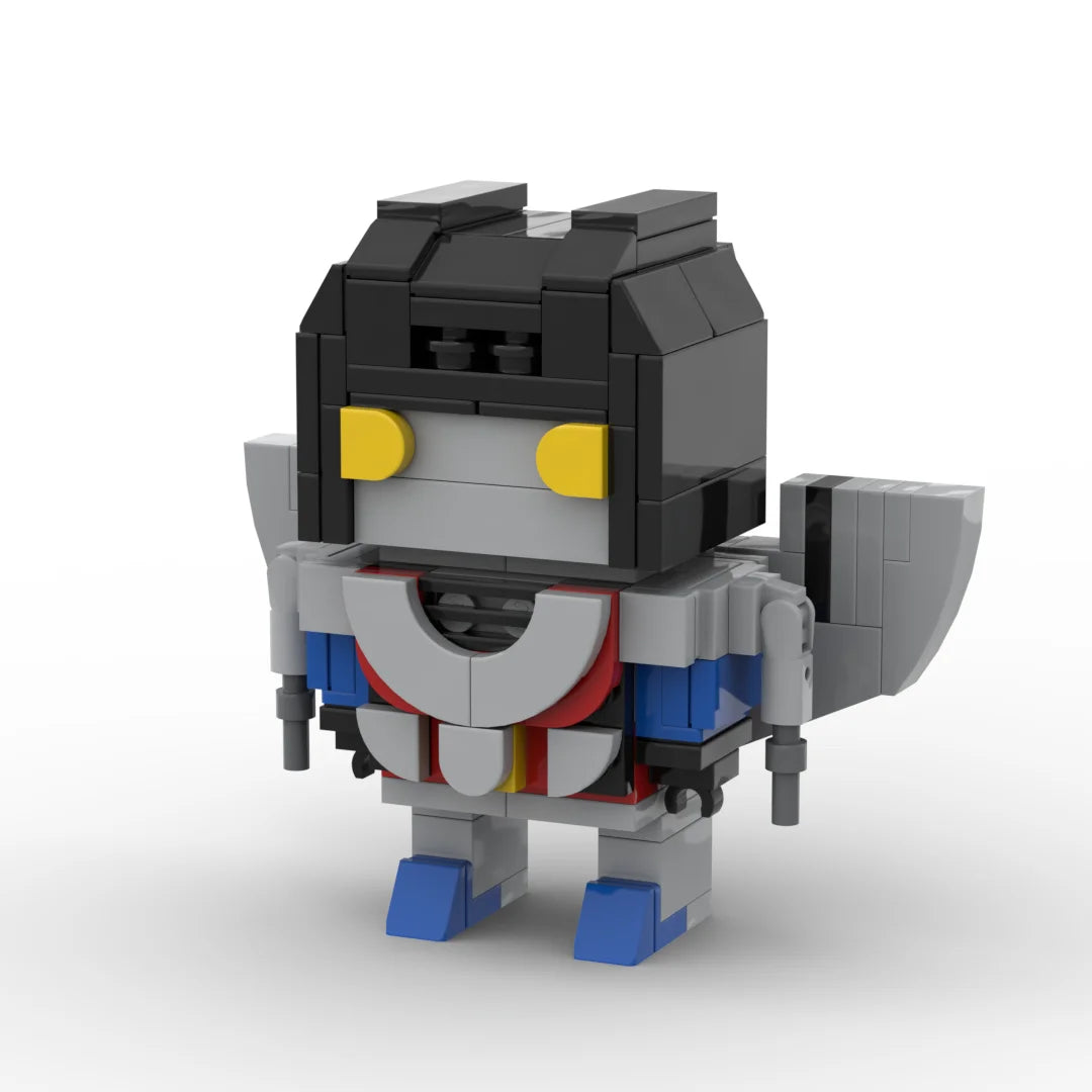 Transformers-figuurtje Starscream One Chibi-editie — donkergrijze baksteen met Decepticon-bijl