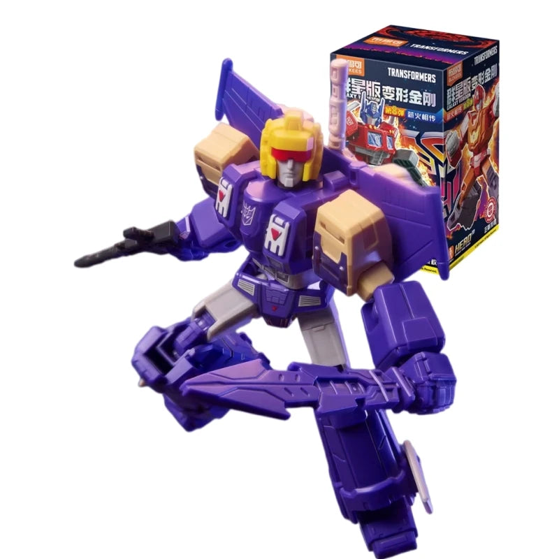 Transformers Blitzwing-figuur — Paarse gehurkte robot, drievoudige Decepticon-veranderaar
