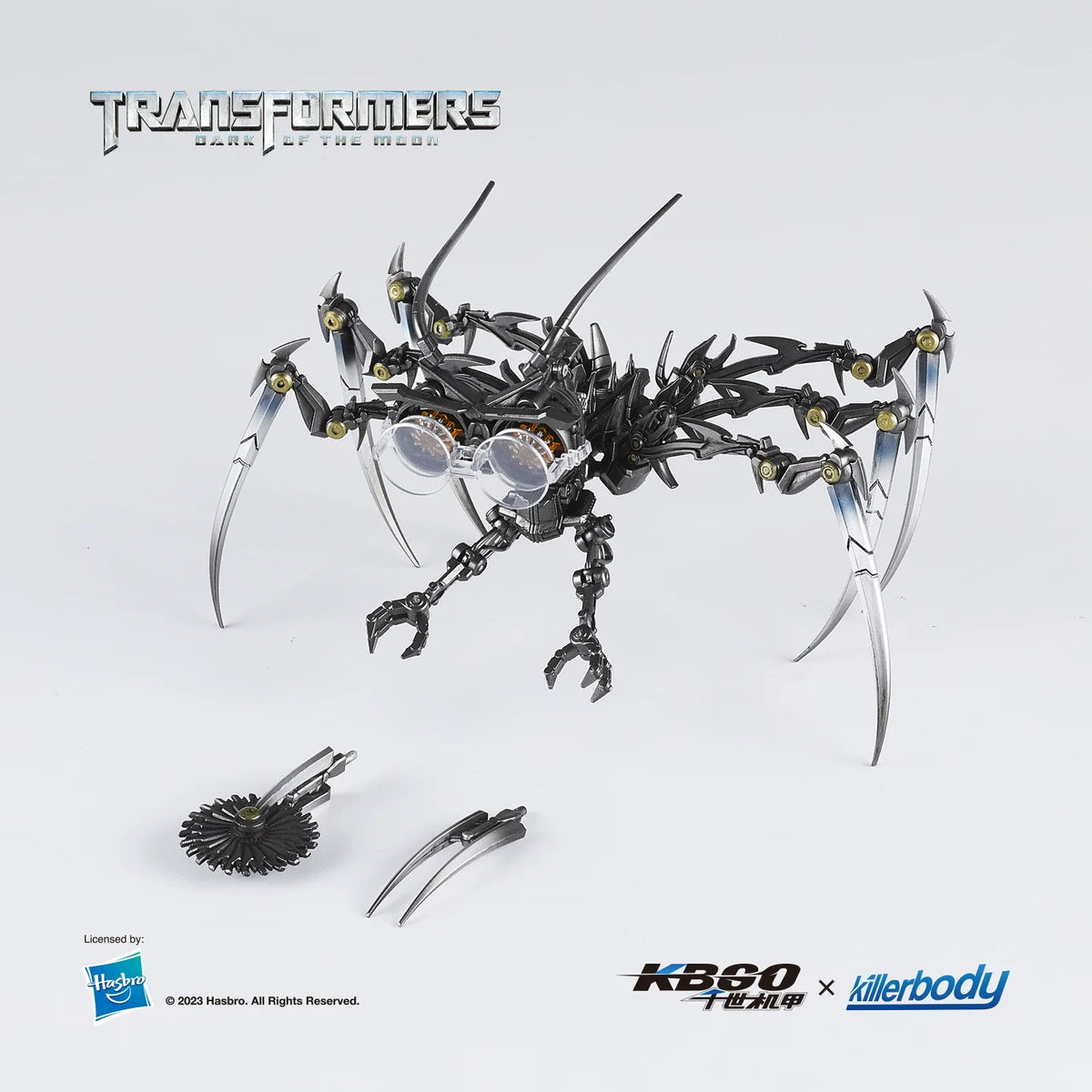 Transformers-figuur van chromen spinachtige creatuur — Prestige-editie van Dark of the Moon