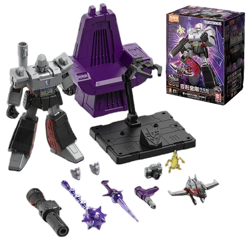 Transformers-figuurtje Megatron Blitzwing Eerste Model — beweegbare grijze steen met fusiekanon