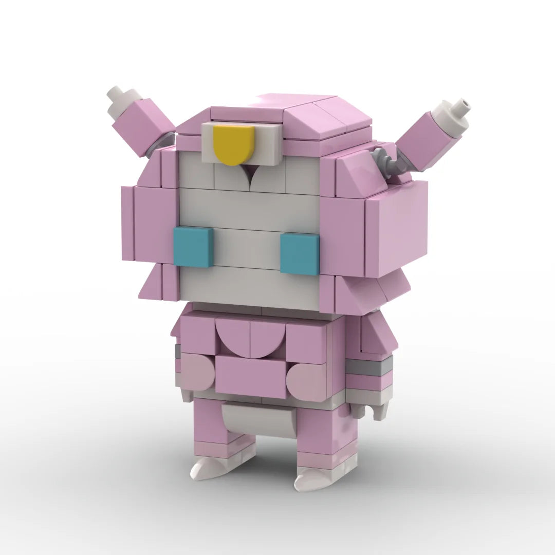 Transformers Elita Chibi met ronde oren — miniatuur van lichtroze baksteen