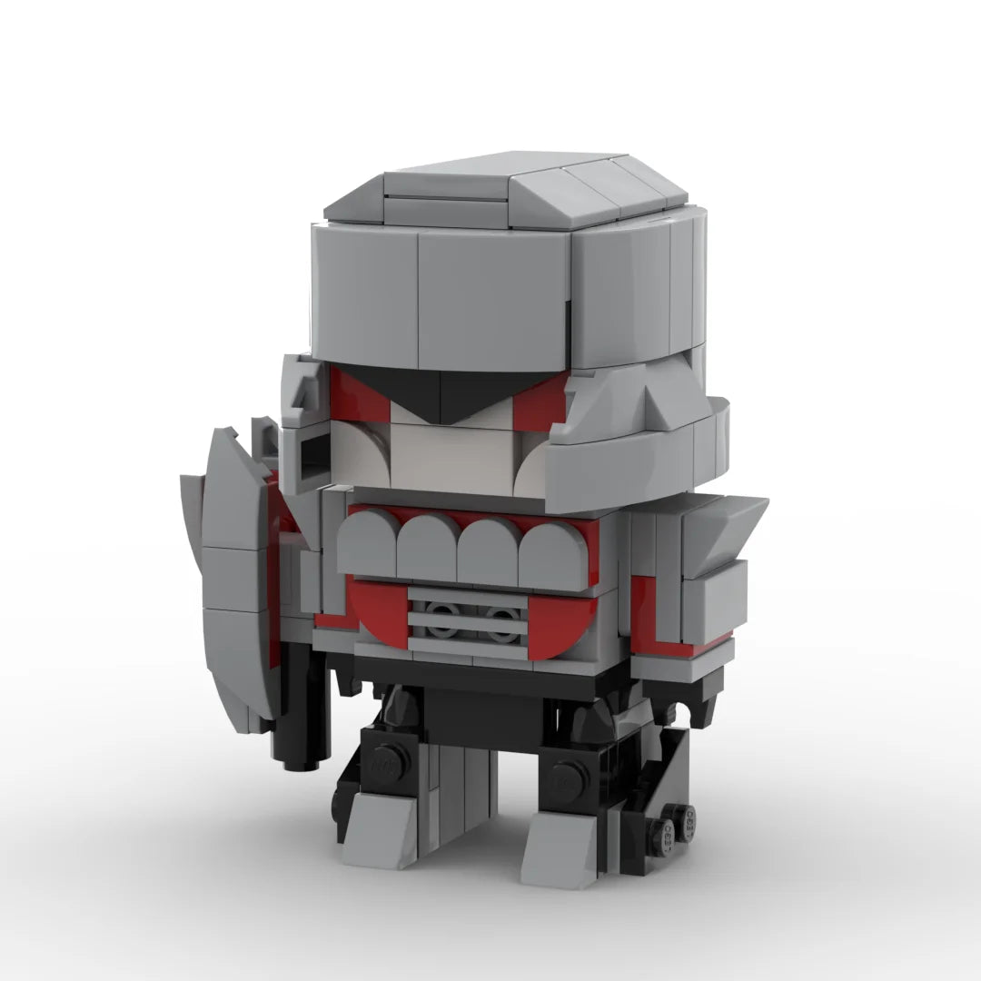 Transformers-figuurtje Megatron IDW Chibi-versie — grijze en rode brick met fusiekanon
