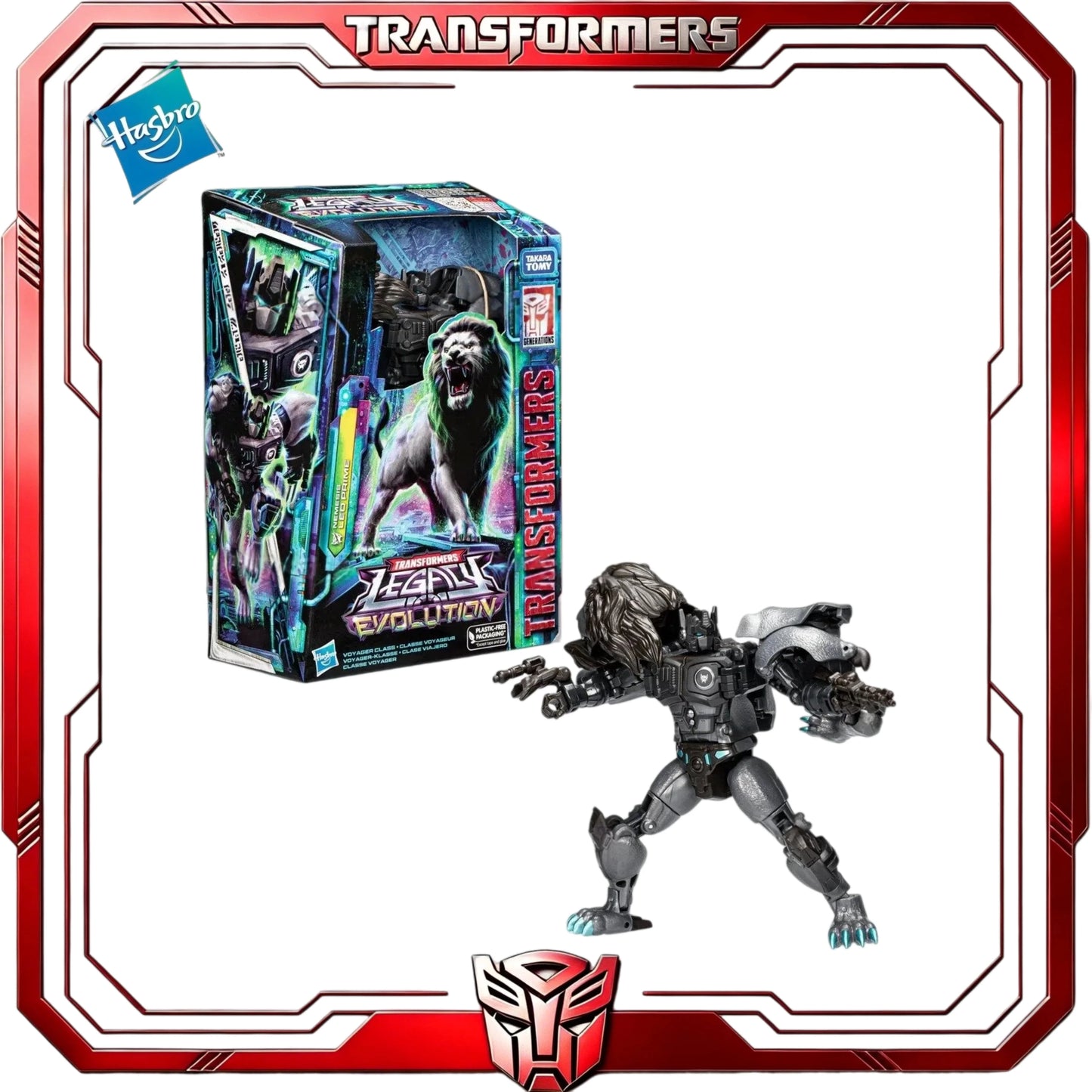 Transformers Nemesis Leo Prime-figuur — Legacy Evolution Maximal-leeuwrobot voor verzamelaars