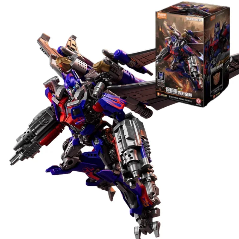 Transformers-figuur Optimus Prime met gevleugelde rugzak — rode en blauwe stenen, Blitzwing-vliegkit