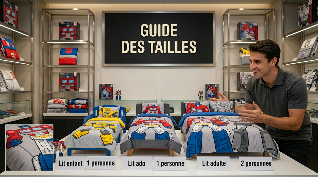 Housse de couette Transformers : guide des tailles (lit enfant, ado, adulte)