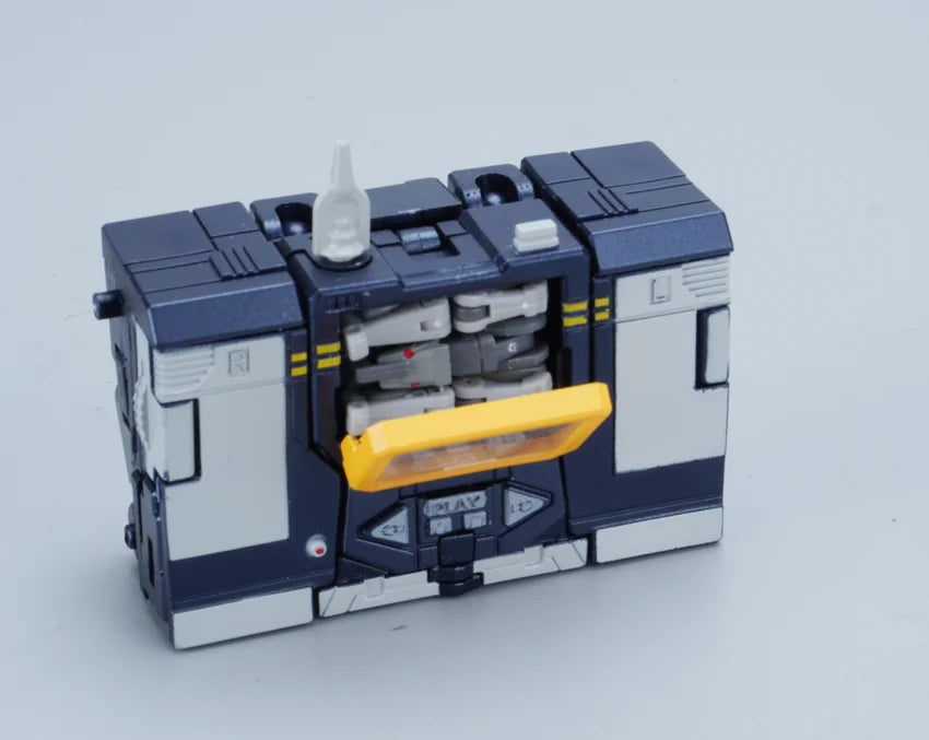 Transformers Soundwave Newage H21-figuur — kleine G1-KO met geïntegreerde cassette