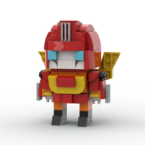 Transformers Rodimus Prime — compacte rode en gouden krijgsheer-baksteen