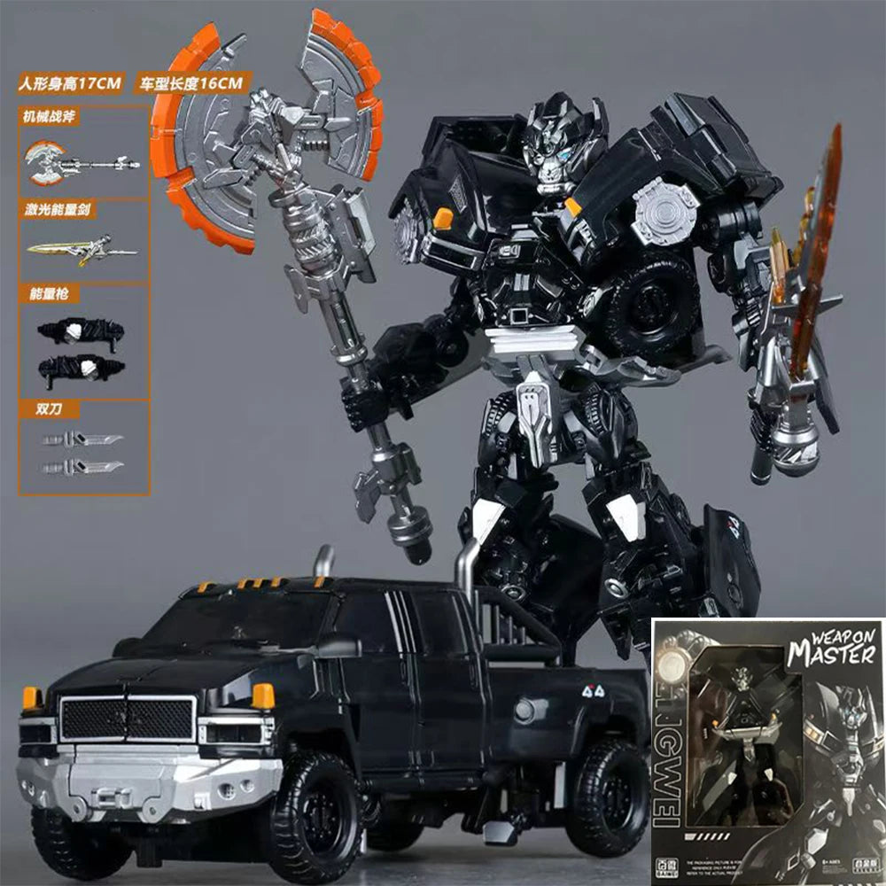 Transformers Ironhide TW-1026-figuur — donkere legering in geavanceerde robotmodus