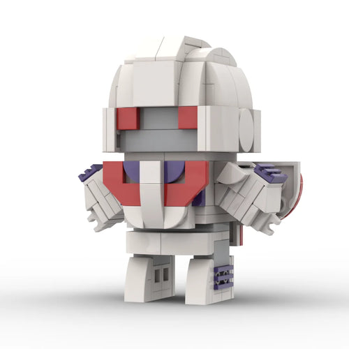 Transformers-figuur Astrotrain IDW-versie chibi — wit-rode Brick, drievoudige transformeerder