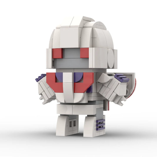 Transformers-figuur Astrotrain IDW-versie chibi — wit-rode Brick, drievoudige transformeerder