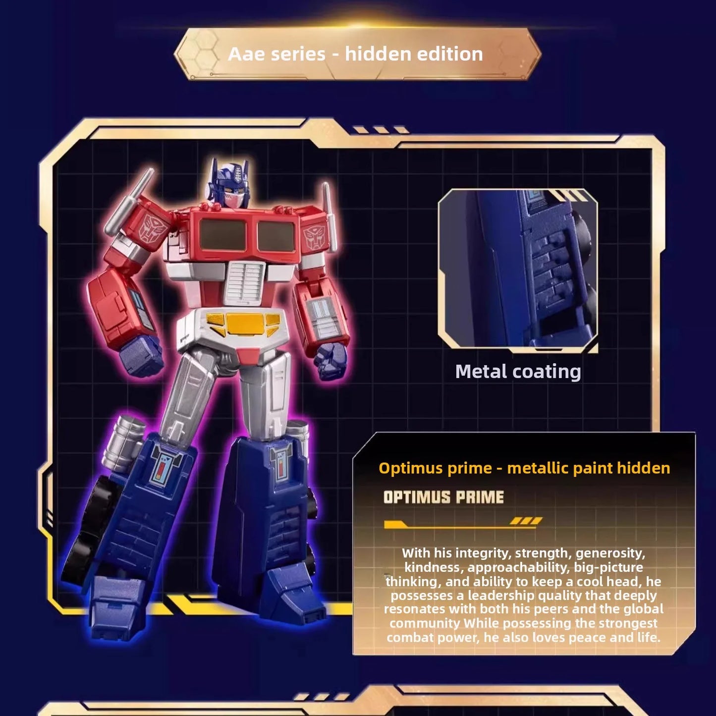 Transformers-figuur Optimus Prime met geheime metallic lak — Alpha Action Elite Chase