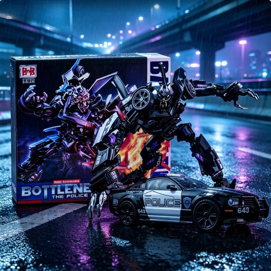 Transformers Barricade LS02-figuur — zwarte politieauto in gevechtsmodus
