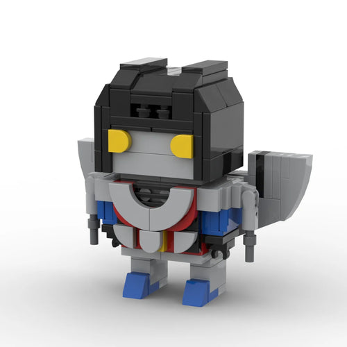 Transformers-figuurtje Starscream One Chibi-editie — donkergrijze baksteen met Decepticon-bijl