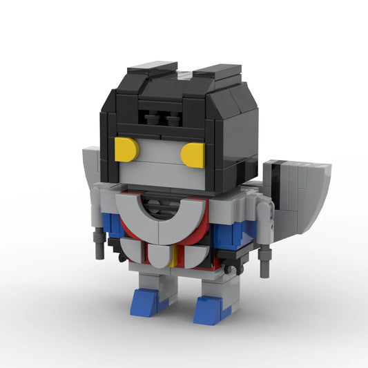 Transformers-figuurtje Starscream One Chibi-editie — donkergrijze baksteen met Decepticon-bijl
