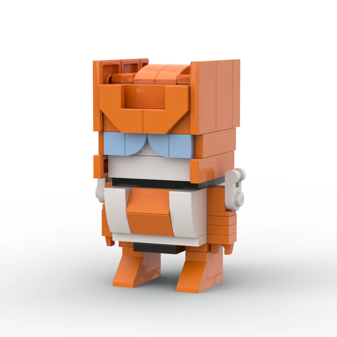 Transformers-figuur Afterburner chibi — oranje-witte Brick, roofzuchtige straaljager