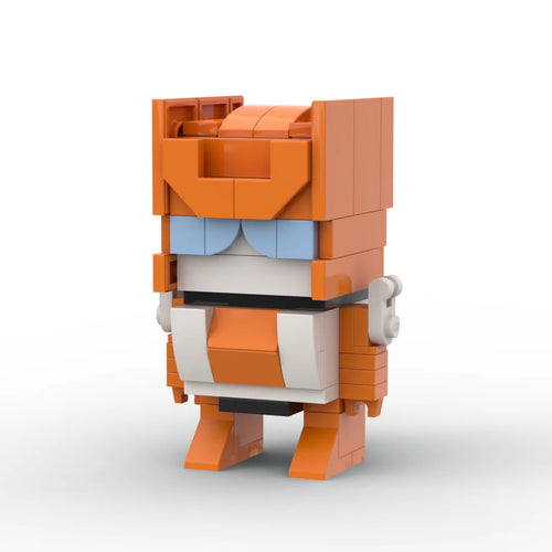 Transformers-figuur Afterburner chibi — oranje-witte Brick, roofzuchtige straaljager