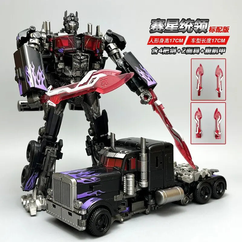 Transformers Nemesis Prime als zwarte truck — TW1022 met paarse vlammen