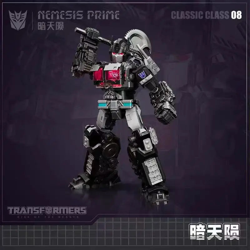 Transformers Nemesis Prime Blokees Beyond-figuur — Movie 7-assemblage met zwart silhouet