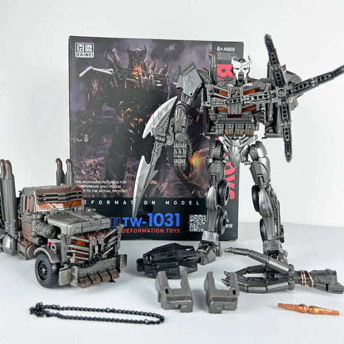 Transformers-figuur Scourge Beast Mode TW1031 — Chromen viervoeter met complete accessoires