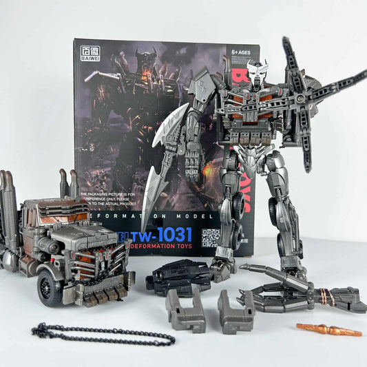 Transformers-figuur Scourge Beast Mode TW1031 — Chromen viervoeter met complete accessoires