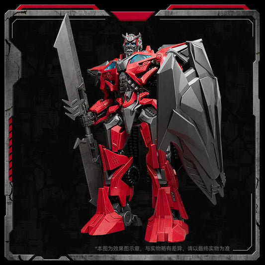 Transformers-figuur Sentinel Prime Blokees Lame Argentée — Rode cape, donkere achtergrond