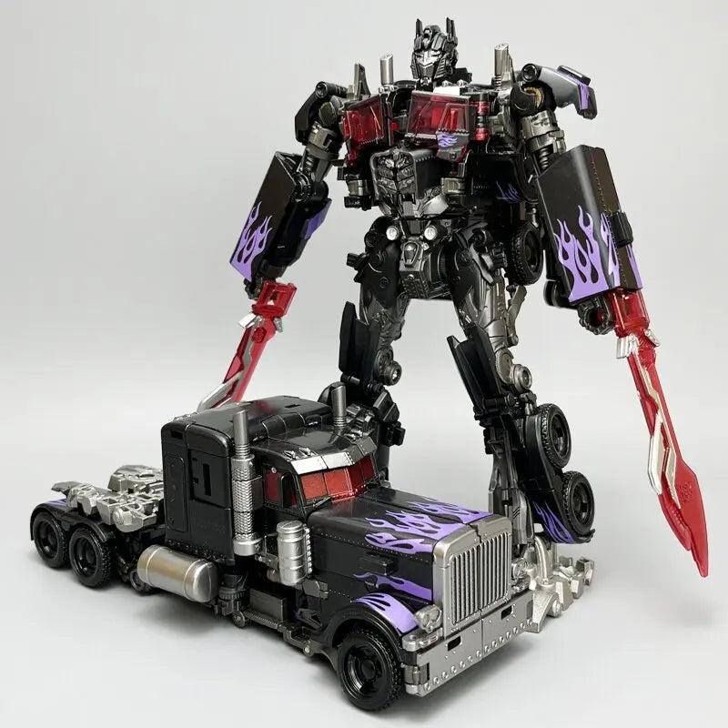 Transformers Nemesis Prime als zwarte truck — TW1022 met paarse vlammen