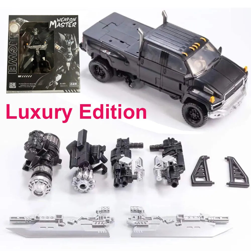 Transformers Ironhide TW-1026-figuur — donkere legering in geavanceerde robotmodus