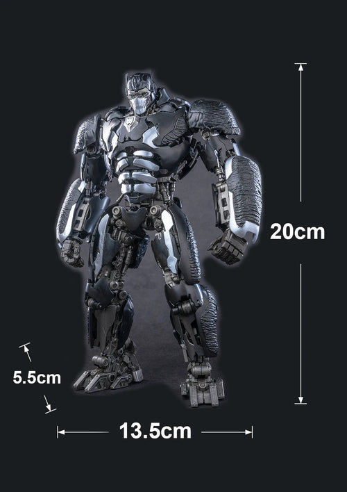 Transformers Scourge-figuur, zwart chroom — Roofzuchtige krijger met integraalhelm