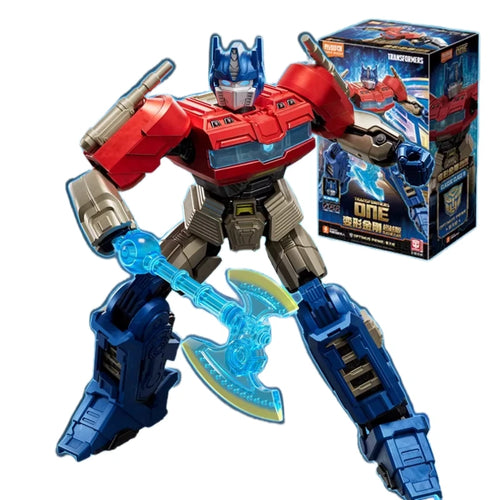 Transformers-figuurtje Optimus Prime Origin ONE Blitzwing — rood-blauwe steen, jonge commandant