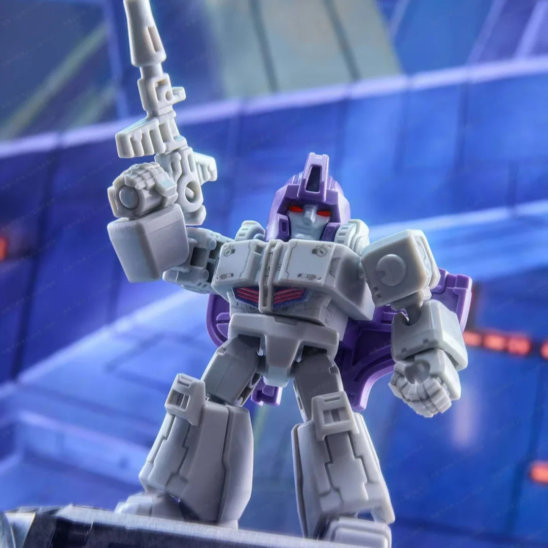 Transformers-figuur Astrotrain Blokees Defender — Zilverkleurige locomotief in brickstijl, drievoudige transformatie, in doos