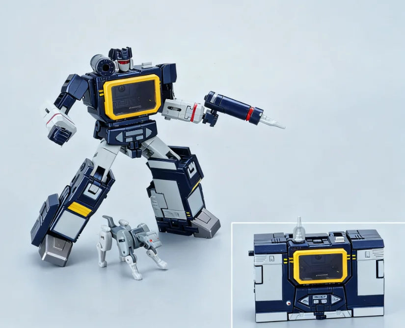Transformers Soundwave Newage H21-figuur — kleine G1-KO met geïntegreerde cassette