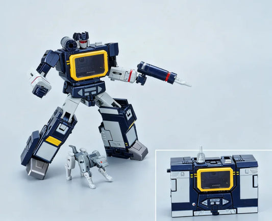 Transformers Soundwave Newage H21-figuur — kleine G1-KO met geïntegreerde cassette