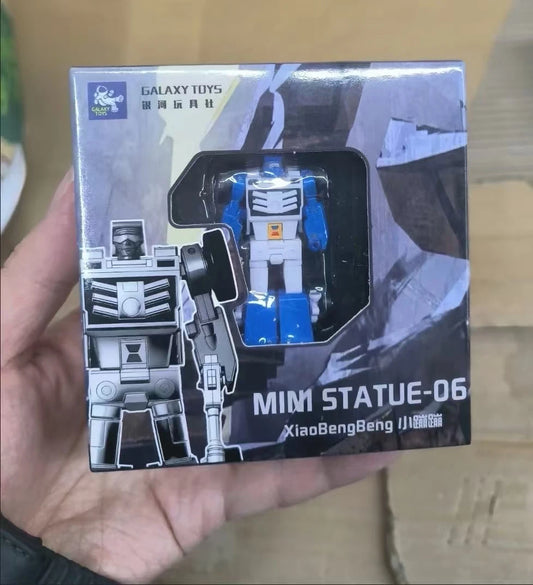 Mini Transformers-figuur G1 in blauw en wit — Verrassingsbeeldje in zakformaat