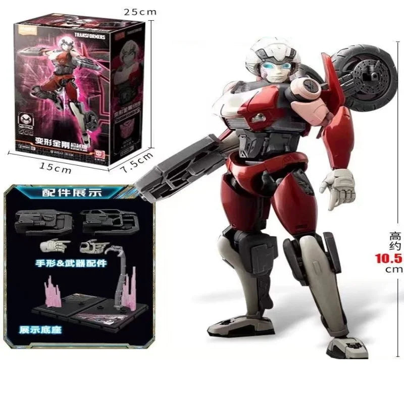 Transformers-figuur Arcee bordeauxrood — boorhamer, coffret met technisch fiche