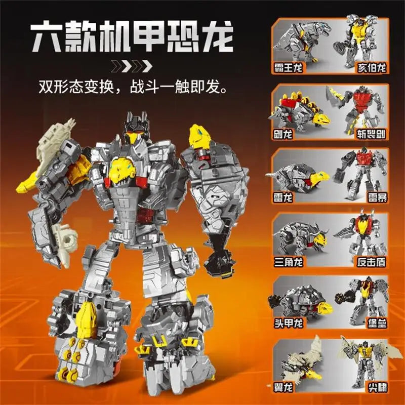 Transformers-figuur Dinoking Six Dinosaures — Grijze combiner met zes dinosauriërs, zonder doos