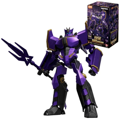 Transformers-figuurtje Megatronus Prime Blitzwing — gouden en zwarte steen, gevallen heer