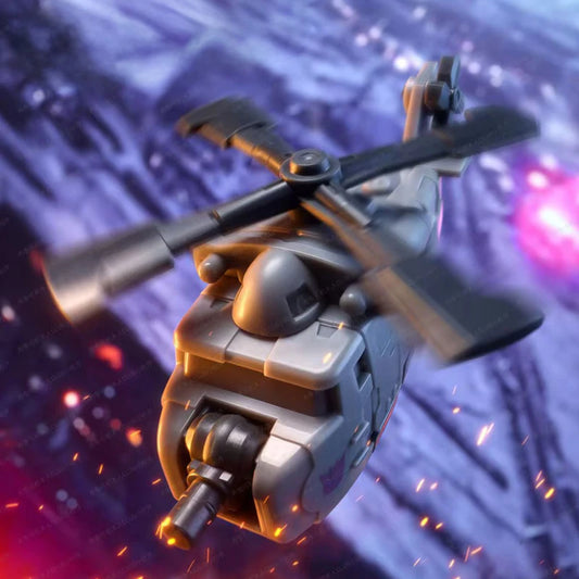 Transformers-figuur Vortex Blokees Vol Stationnaire — Donkergrijze helikopter, sterrennacht