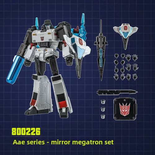 Transformers-figuur Megatron Spiegel AAE — Shattered Glass-universum in wit en blauw