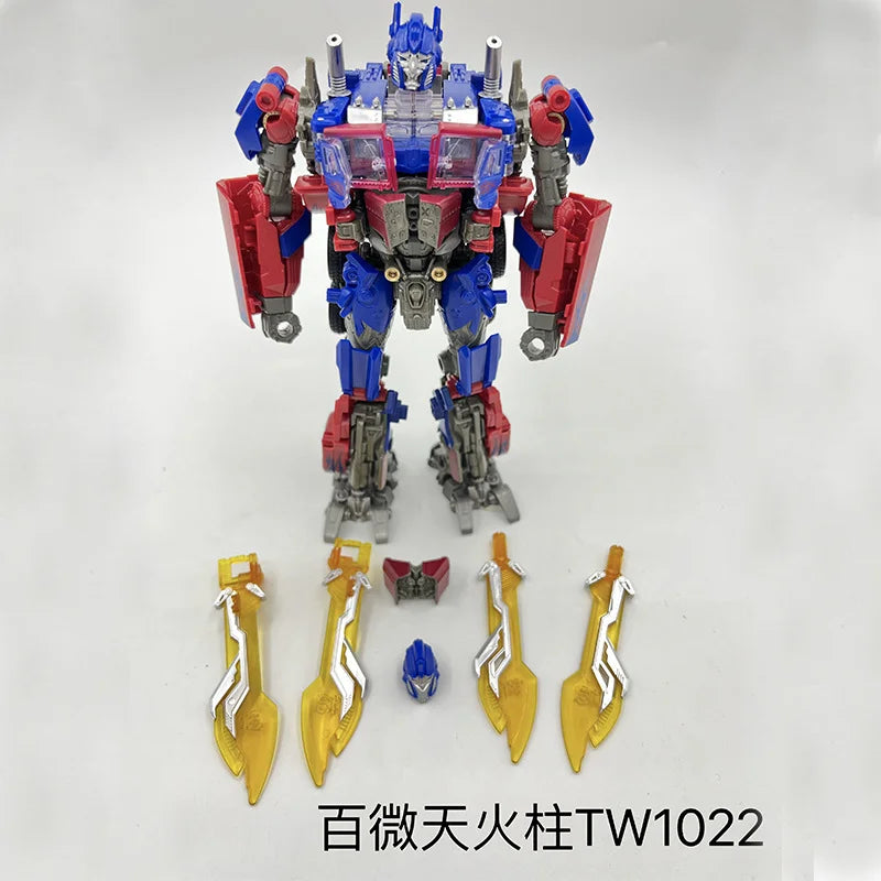 Transformers Optimus Prime-figuur met turquoise vlammen — Beweegbare TW1022-truck