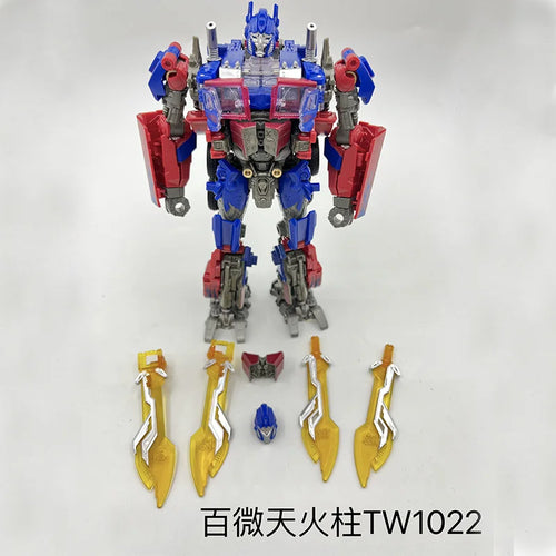 Transformers Optimus Prime-figuur met turquoise vlammen — Beweegbare TW1022-truck