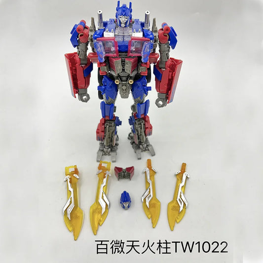 Transformers Optimus Prime-figuur met turquoise vlammen — Beweegbare TW1022-truck