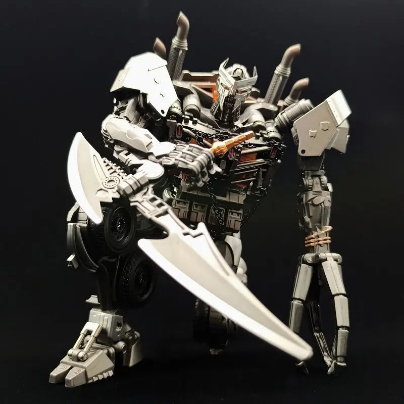 Transformers-figuur Scourge met zwaard in het licht TW1031 — Chromen gevechtsmodus als oplegger