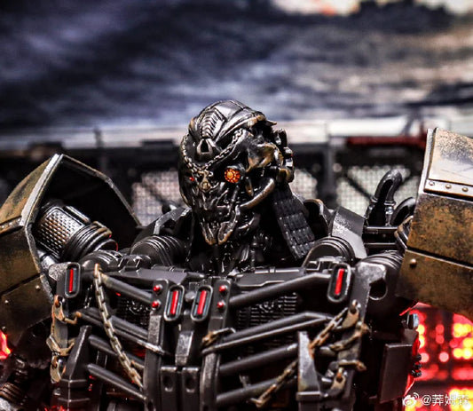 Transformers-figuur Scourge met gouden patina — Gedetailleerde buste in roestige uitvoering