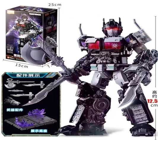 Transformers Nemesis Prime-figuur — Scharlakenrode dubbele kling en donker pantser