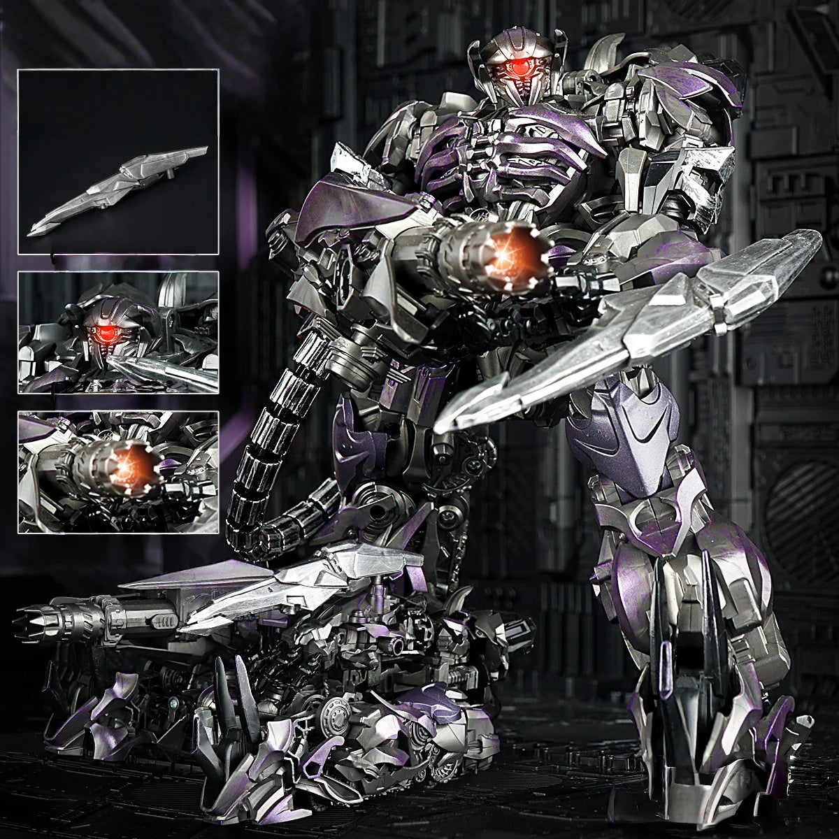 Transformers Shockwave Shockblast-figuur — Robot in filmstijl met rood led-oog