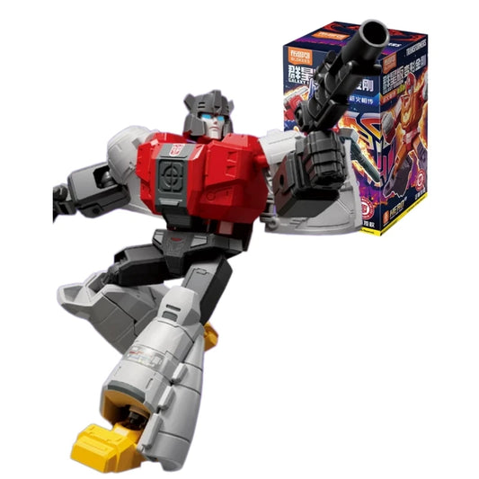 Transformers-figuur Rode en grijze robot met geïntegreerd geweer — Strijder Blokees Galaxy versie 8
